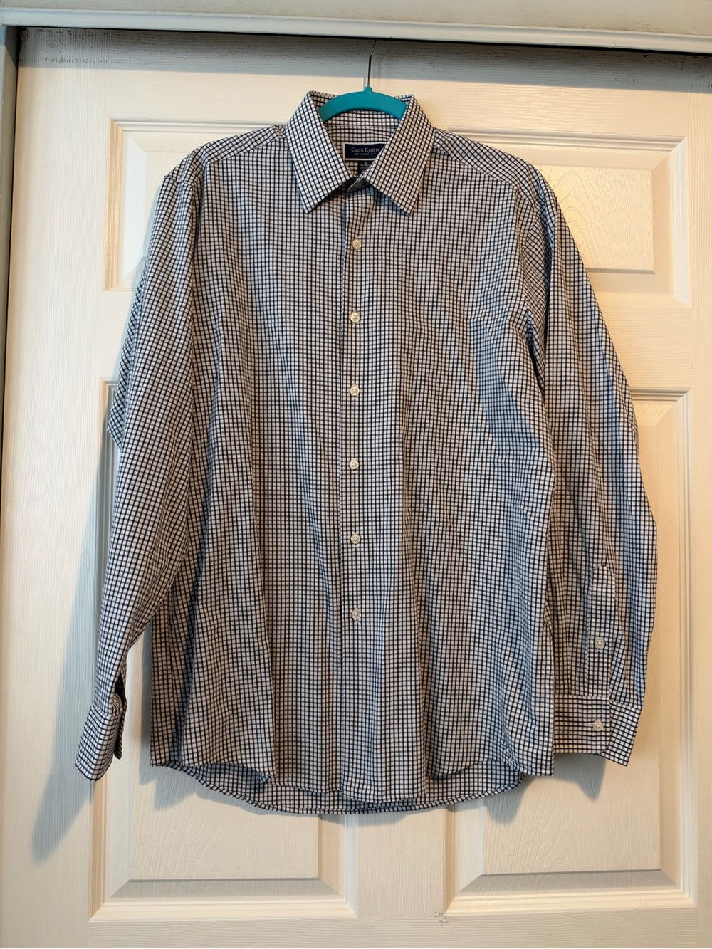 Club Room Black and White Gingham Dress Shirt